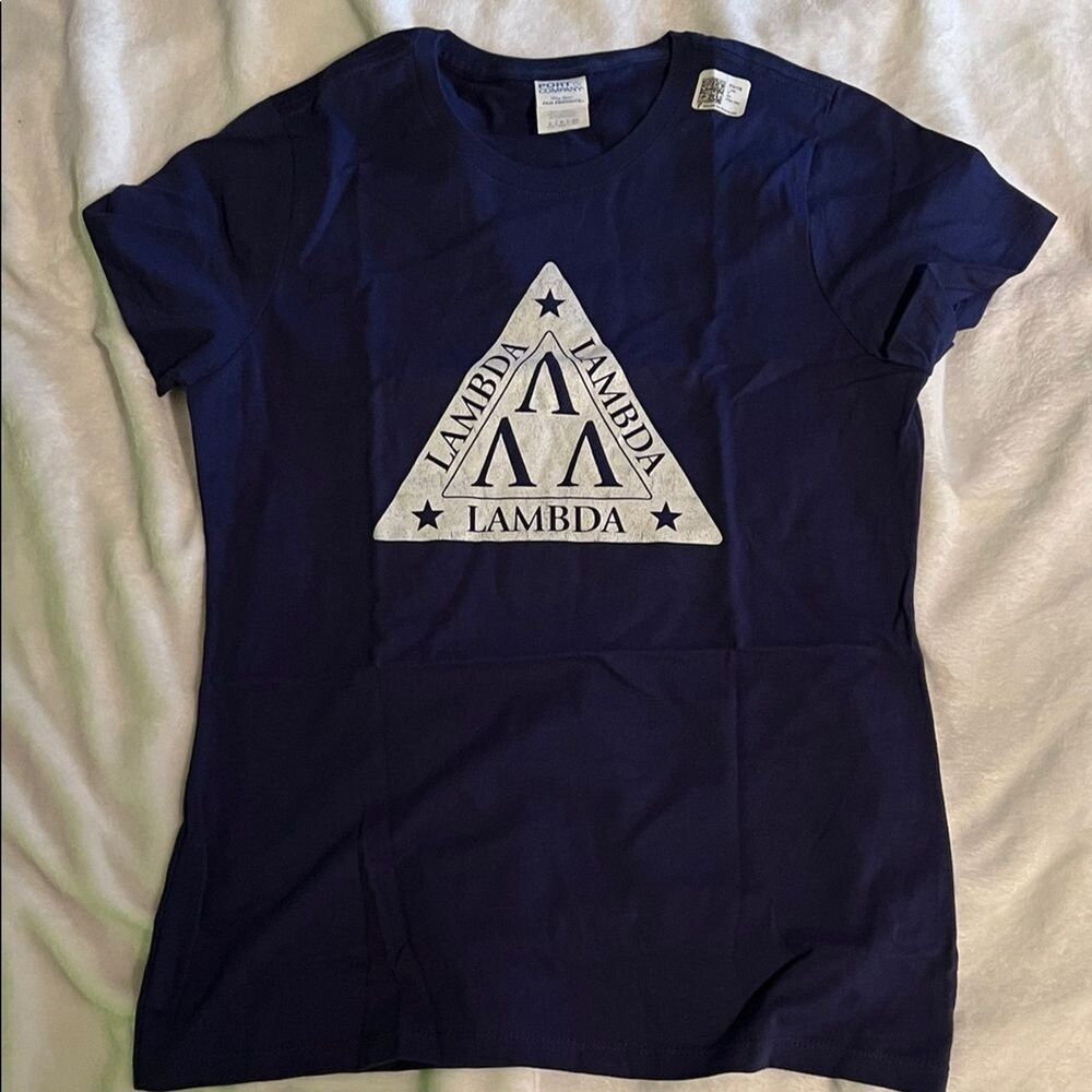 Tri-Lambda Revenge of the Nerds Navy Blue T-Shirt (Ladies S)